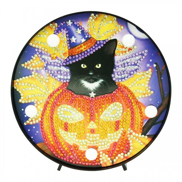Lampada di Halloween DP gatto nero in zucca