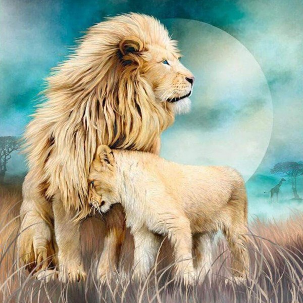 Due leoni alla luna