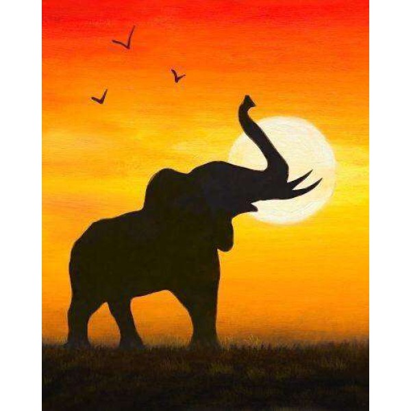 Elefante al tramonto africano