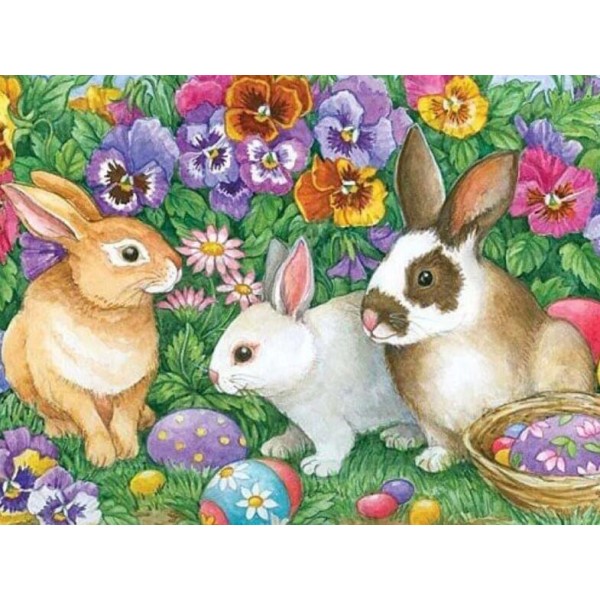 Conigli e fiori