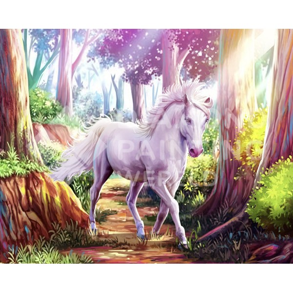 Cavallo bianco nella foresta