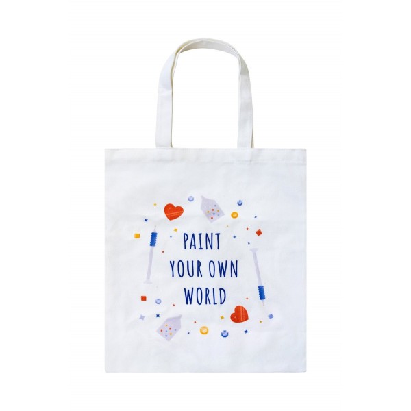 Borsa di lino 'Paint Your Own World'